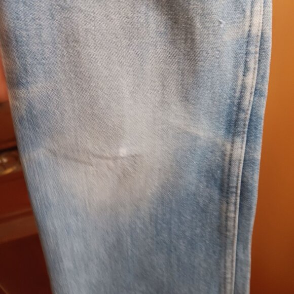 Boys 9 Slim 22x24 Vintage 70's Flare Plain Pockets Flared Denim Jeans Distressed - Picture 6 of 10